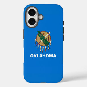 Funda iPhone 16 Gráfico dinámico de la bandera del estado de Oklah
