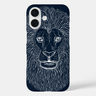 Funda iPhone 16 Gráficos de cabeza de león