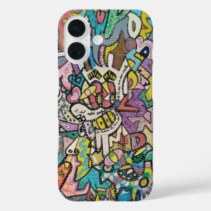 Funda iPhone 16 Grafiti de colores,
