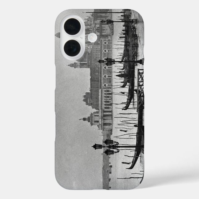 Funda iPhone 16 Gran Canal Blanco Negro Venecia Italia Viajes (Reverso )