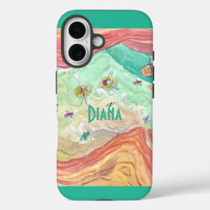 Funda iPhone 16 Gran Cañón acuarela de aguas bravas