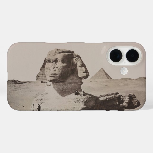 Funda iPhone 16 Gran Esfinge de la Necrópolis de Giza en 1887 en E (Reverso (Horizontal))