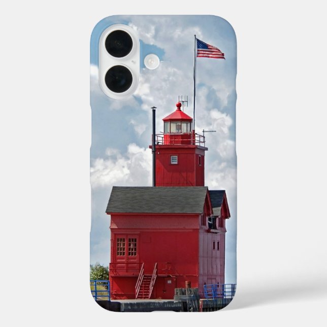 Funda iPhone 16 Gran Faro Rojo En Michigan (Reverso )