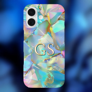 Funda iPhone 16 Gran Monograma o Nombre en Ópalo