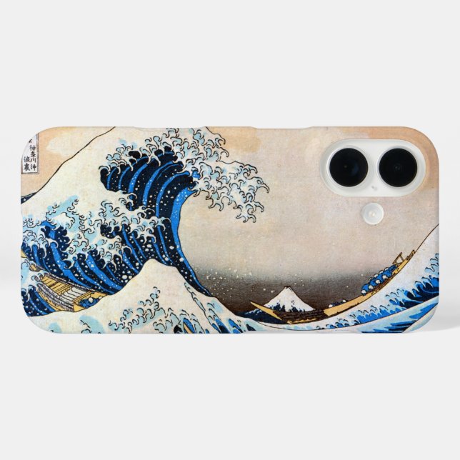 Funda iPhone 16 Gran Ola, Hokusai, Ukiyo-e (Reverso (Horizontal))