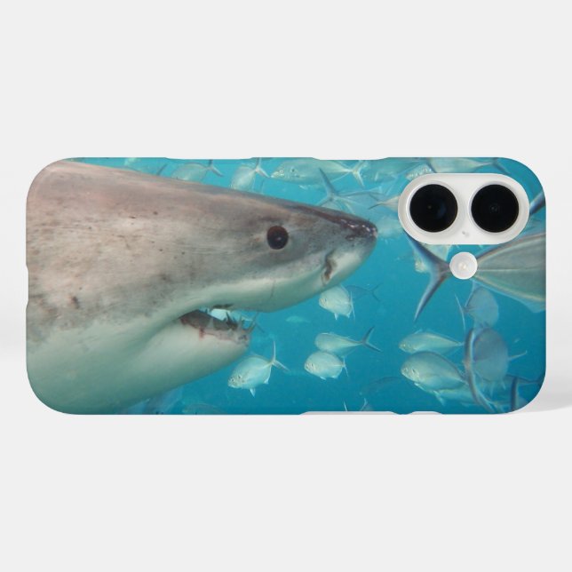 Funda iPhone 16 Gran tiburón blanco (Reverso (Horizontal))