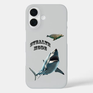Funda iPhone 16 Gran tiburón blanco acechando a una foca bajo el a