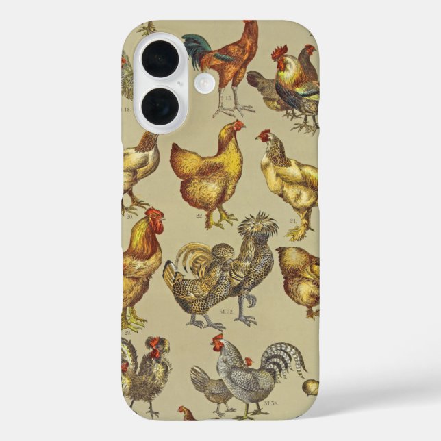 Funda iPhone 16 Granja de pollo de gallo (Reverso )
