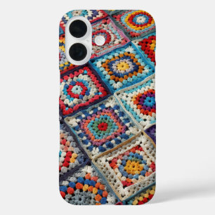 Funda iPhone 16 Granny Square Crocheted Quilt