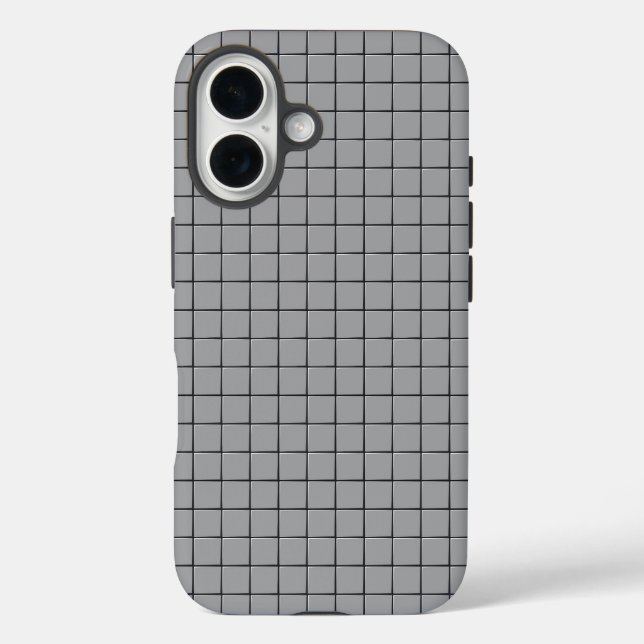 Funda iPhone 16 Gray Tile Pattern (Reverso )