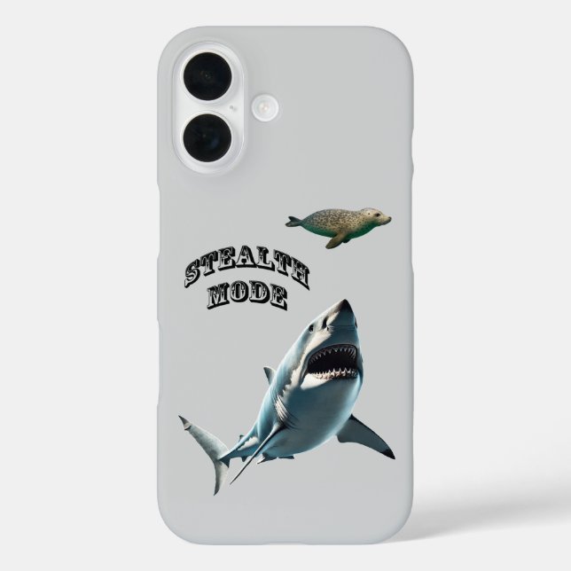 Funda iPhone 16 Great White Shark Stalking a Seal Underwater URM (Reverso )
