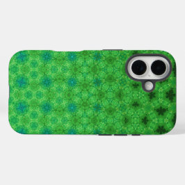 Funda iPhone 16 Green Circular Pattern Phone Case