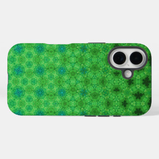 Funda iPhone 16 Green Circular Pattern Phone Case