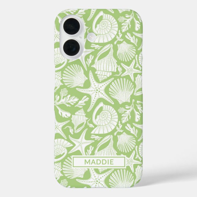 Funda iPhone 16 Green Shells Personalized (Reverso )