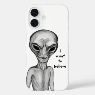 Funda iPhone 16 Grey Alien , quiero creer