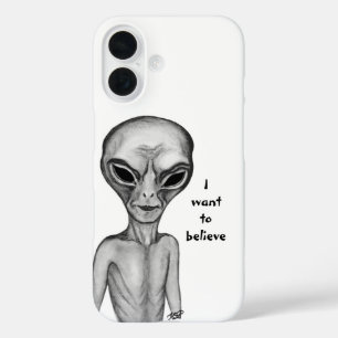 Funda iPhone 16 Grey Alien , quiero creer