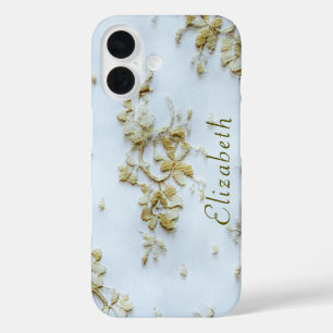 Funda iPhone 16 Gris Gold Lace Feminine and Elegant