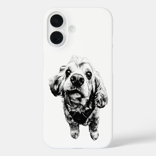 Funda iPhone 16 Gritty Cocker Spaniel Art – Grit, Loyalty (Reverso )