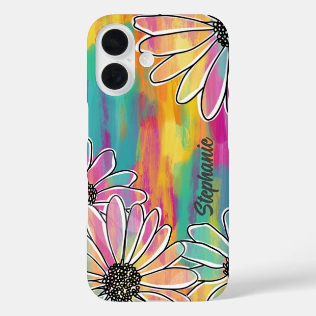 Funda iPhone 16 Groovy Daisy Dream - Pareja con floral (Reverso )