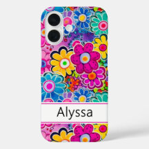 Groovy Retro Floral Personalizado