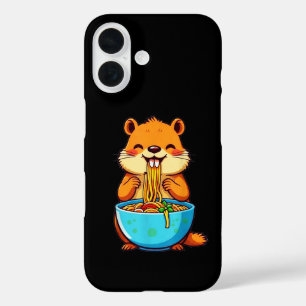 Funda iPhone 16 Groundhog Comer Ramen Feliz Día de la Marmota