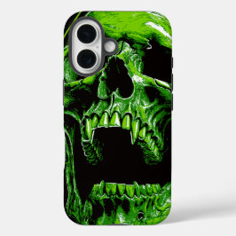 Funda iPhone 16 Grüner Vampirschädel