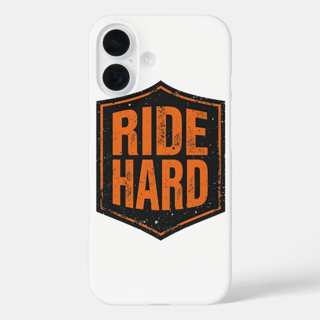 Funda iPhone 16 Grunge Motorcycle "Ride Hard" Shield (Reverso )