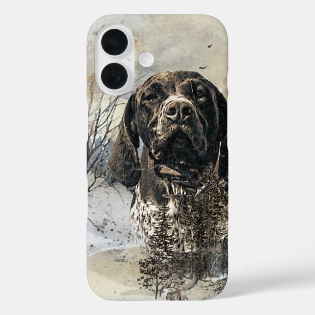 Funda iPhone 16 GSP, puntero alemán de corta duración (Reverso )