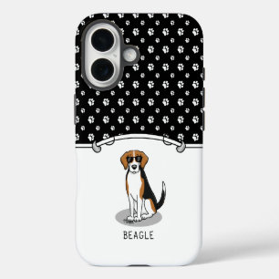 Funda iPhone 16 Guay Beagle con gafas de sol (tricolor 3) Gracioso