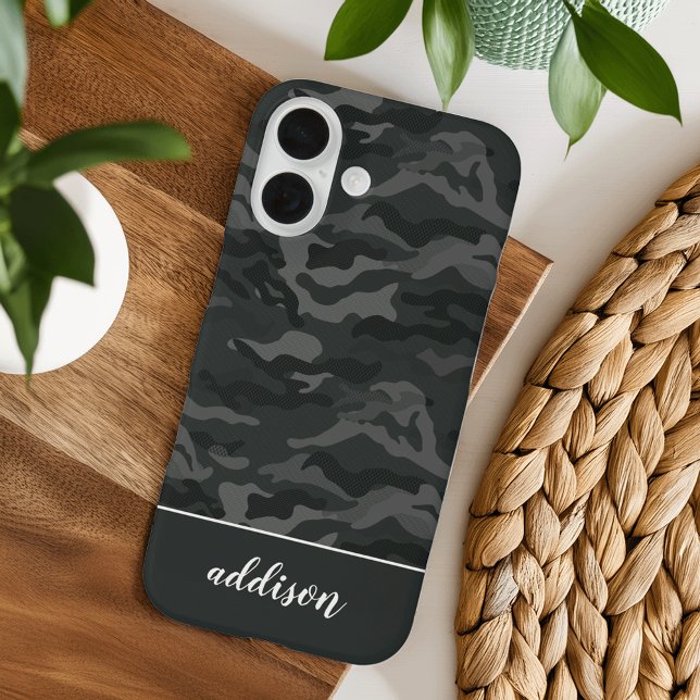 Funda iPhone 16 Guay Dark Olive Camo Personalizado (Subido por el creador)