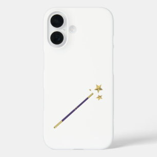 Funda iPhone 16 Guerra mágica púrpura con tres estrellas doradas