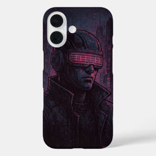 Funda iPhone 16 Guerrero ciberpunk distópico   Dreamframe_U8O Orig