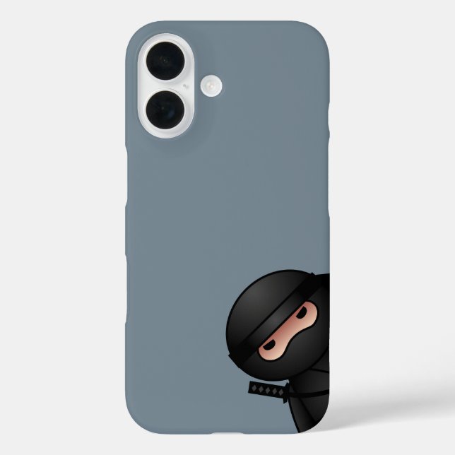 Funda iPhone 16 Guerrero de Ninja en gris (Reverso )