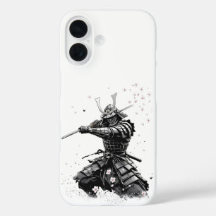 Funda iPhone 16 Guerrero Samurái en Acción Arte Japonés Cerámica 