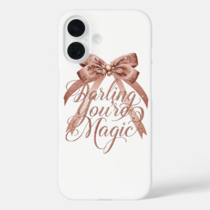Funda iPhone 16 Guion de oro rosa inspirador con lazo