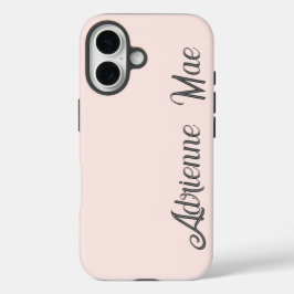 Funda iPhone 16 Guión moderno personalizado rosa bebé rubor