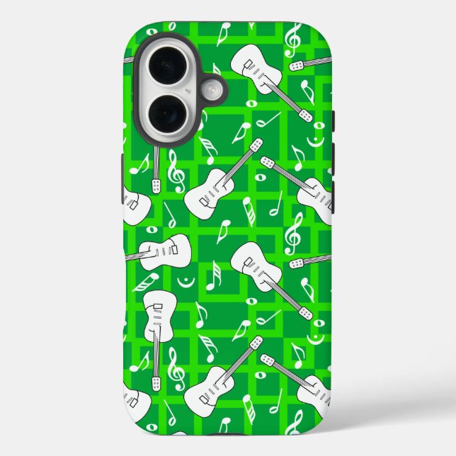 Funda iPhone 16 Guitar Lines Music Notes (Reverso )