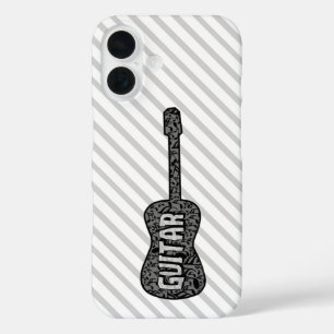 Funda iPhone 16 Guitar Music Notes Text