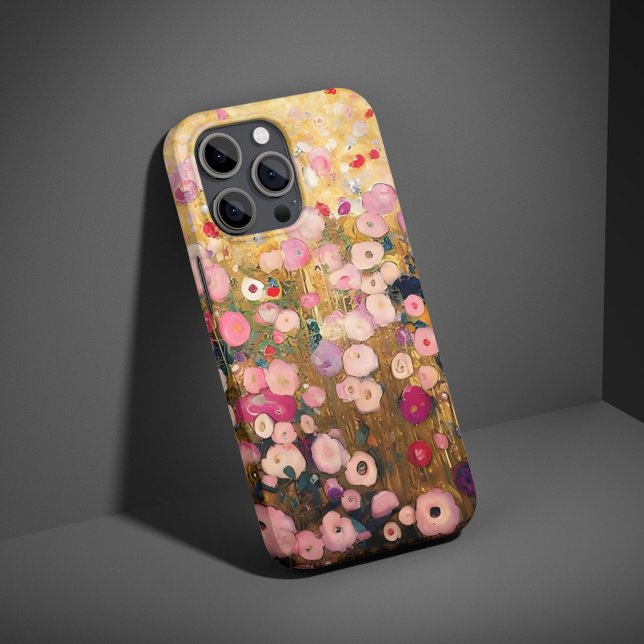 Funda iPhone 16 Gustav Klimt Pink Flower Garden Artistic Case (Subido por el creador)