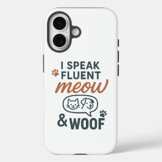 Funda iPhone 16 Hablo con fluidez Meow y Woof