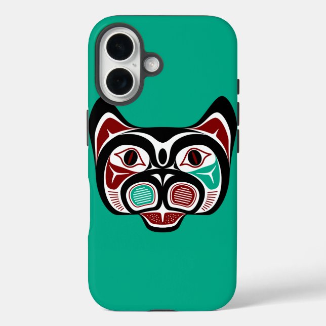 Funda iPhone 16 Haida Kitty, costa noroeste del Pacífico (Reverso )