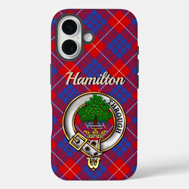 Funda iPhone 16 Hamilton Clan Badge & Tartan iPhone / iPad case (Reverso )