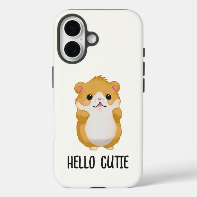 Funda iPhone 16 Hamster Hello Cutie (Reverso )