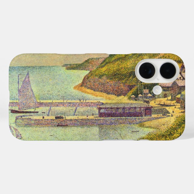Funda iPhone 16 Harbour Port-en-Bessin High Tide by Georges Seurat (Reverso (Horizontal))