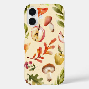 Funda iPhone 16 Harina de cosecha otoño de frutas y champiñones