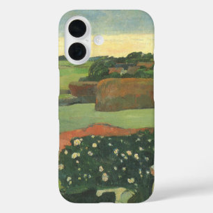 Funda iPhone 16 Haystacks en Bretaña por Paul Gauguin, arte vintag