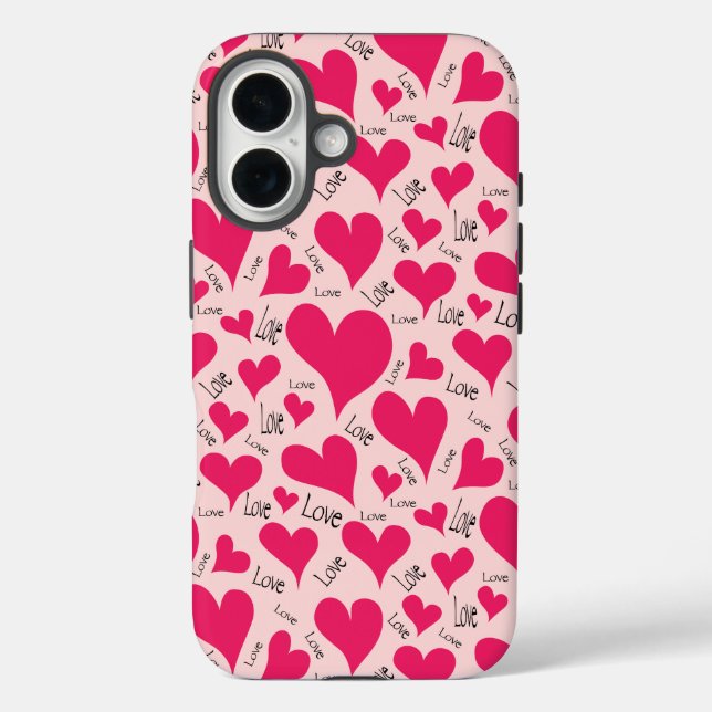 Funda iPhone 16 Hechos humanos: estuche para iPhone con corazones  (Reverso )