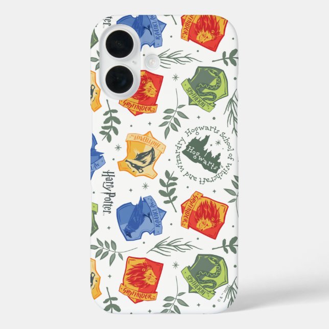 Funda iPhone 16 Herbolaria Mágica Patrón de Casas HOGWARTS™ (Reverso )