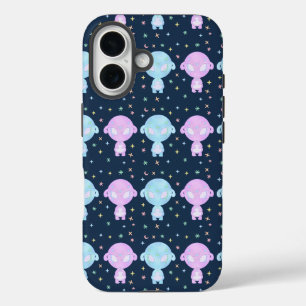 Funda iPhone 16 Hermanas Gemelas Alien Pasel Arte Kawaii Cósmico