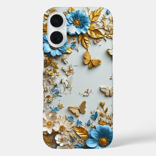 Funda iPhone 16 Hermosa composición de flores arregladas (Reverso )
